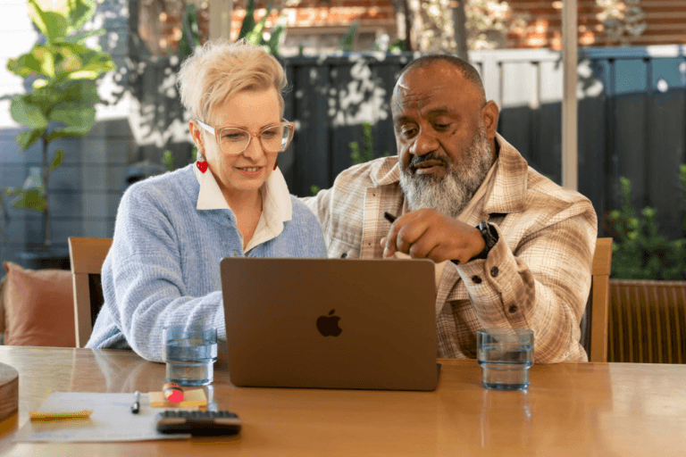 MyBudget clients Kim and Bob taking control of their finances with a clear plan and ongoing support.